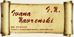 Ivana Mavrenski vizit kartica
